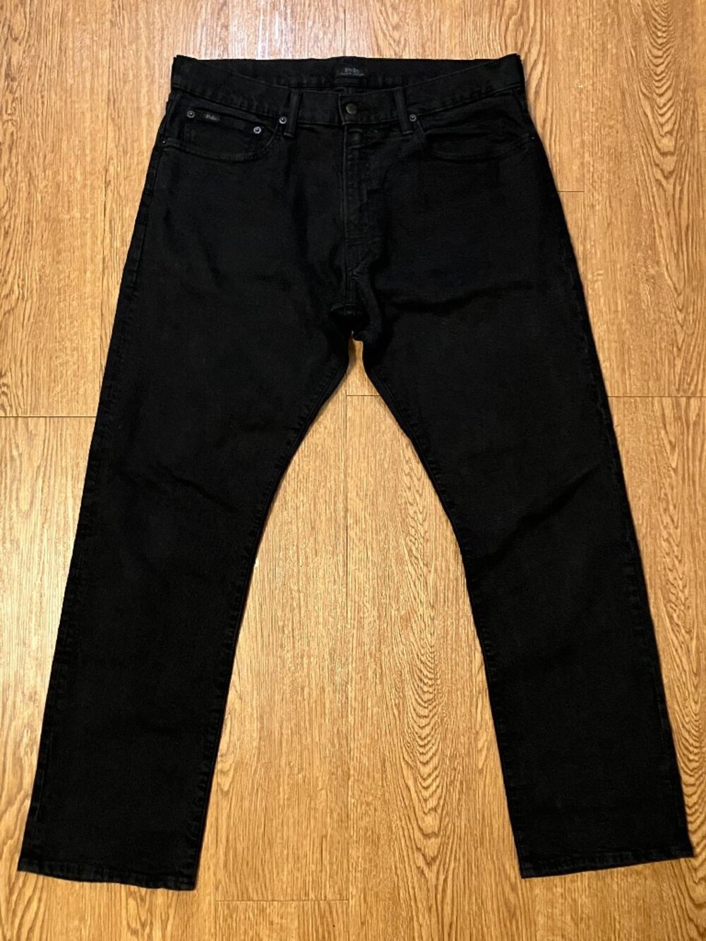 Polo Ralph Lauren Hampton Relaxed Straight Black Jeans Stretch Denim
